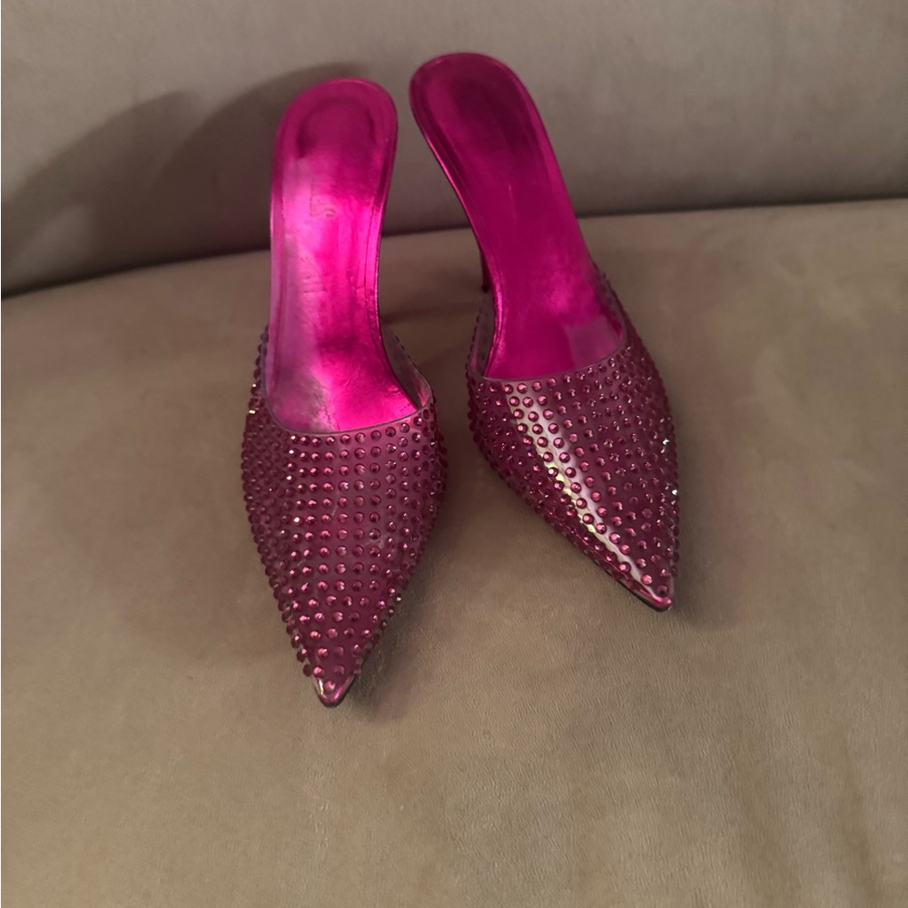 Pink Studded Women's Mules